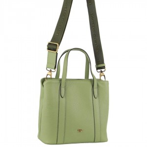 Pierre Cardin Leather Webbing Strap Tote Bag Jade | ELHNC2481