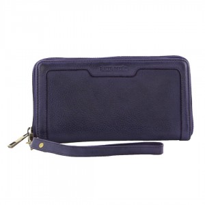 Pierre Cardin Leather Zip around wallet w Wristlet Purple | NMUKJ8375