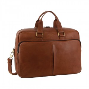 Pierre Cardin Rustic Business Computer Bag Brown | WFZIO5931