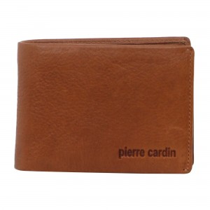 Pierre Cardin Rustic Leather Bi-Fold Wallet Brown | YBUGW0349