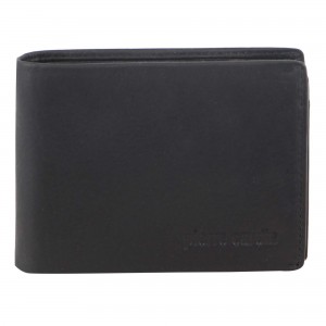 Pierre Cardin Rustic Leather Bi-Fold Wallet Black | XMIUE9670