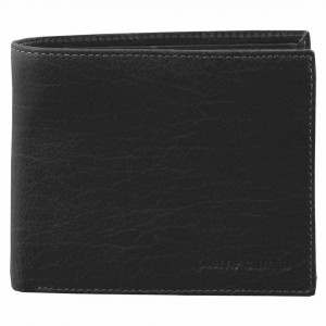 Pierre Cardin Rustic Leather Bi-Fold Wallet Black | YLTVU9236