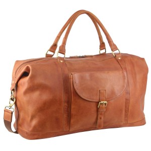 Pierre Cardin Rustic Leather Business Overnight Bag Brown | RSCAX8173