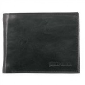 Pierre Cardin Rustic Leather Tri-Fold Wallet Black | EZDMC3487