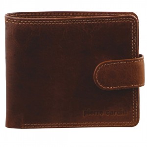 Pierre Cardin Rustic Leather Wallet Brown | QDLVU0548