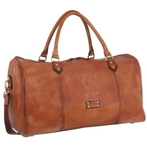 Pierre Cardin Smooth Leather Overnight Bag Brown | JCTZN4762