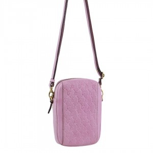 Pierre Cardin leather Textured Design Phone Bag Pink | KXSOM3074