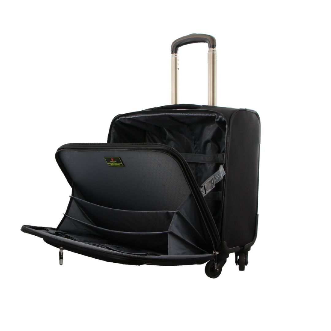 Pierre Cardin 4 Wheel Mobile Office Cabin Case Black | HLVUP7506