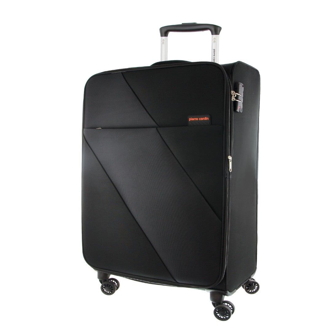 Pierre Cardin 55cm CABIN Soft-Shell Suitcase Black | WOFEJ0924