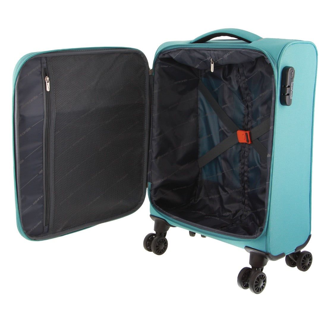 Pierre Cardin 55cm CABIN Soft-Shell Suitcase Turquoise | RDIFV2109