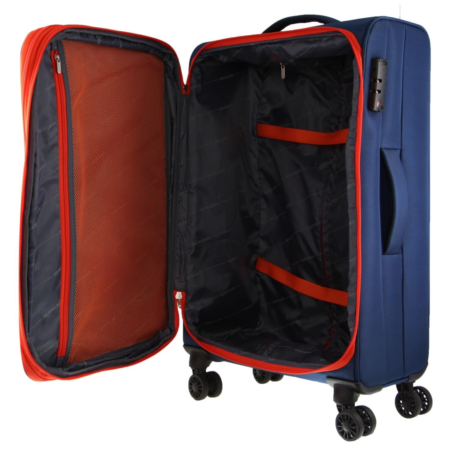 Pierre Cardin 65cm MEDIUM Soft Shell Suitcase Navy | CVEAI9460