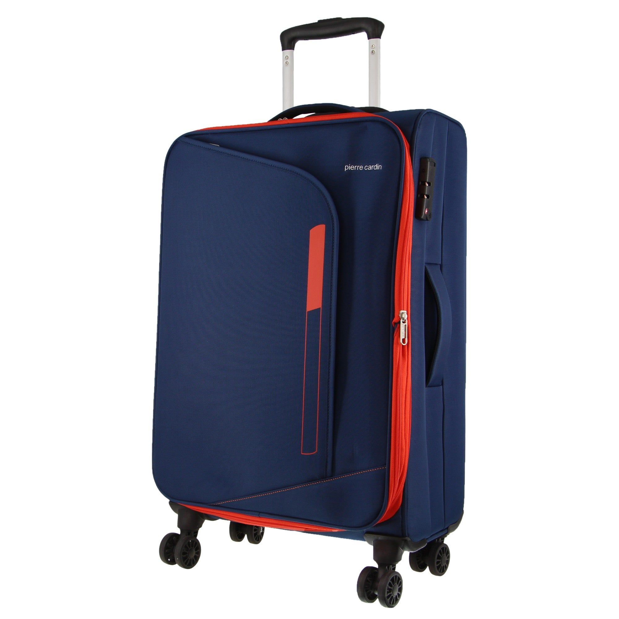 Pierre Cardin 65cm MEDIUM Soft Shell Suitcase Navy | CVEAI9460