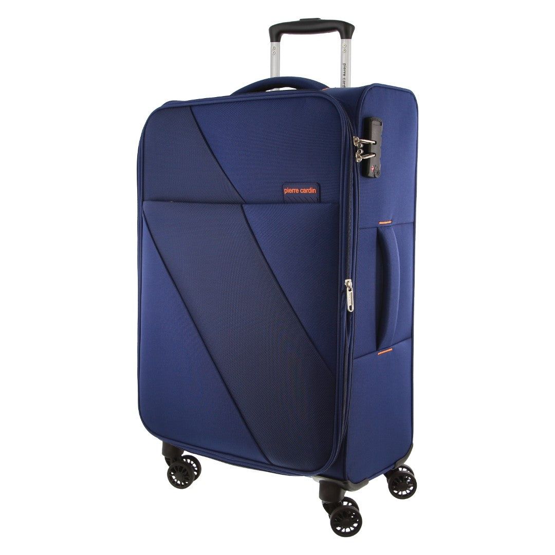 Pierre Cardin 68cm MEDIUM Soft-Shell Suitcase Navy | HVPEN8643