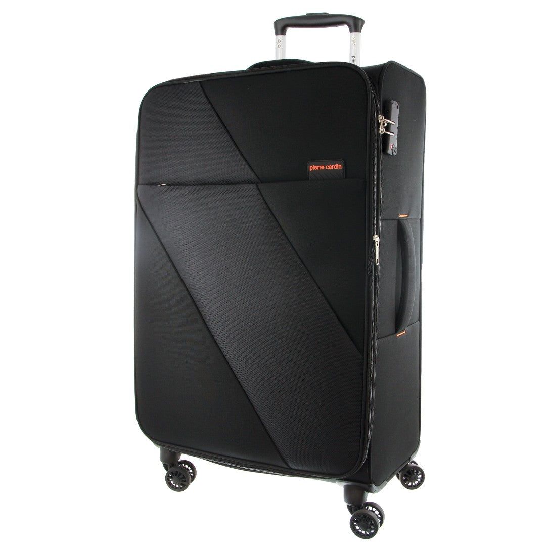 Pierre Cardin 68cm MEDIUM Soft-Shell Suitcase Black | AFZHL2053