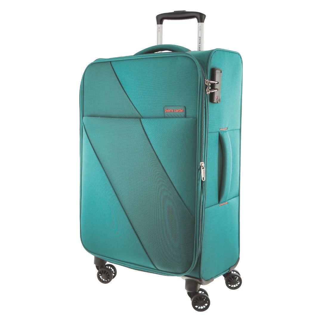 Pierre Cardin 68cm MEDIUM Soft Shell Suitcase Turquoise | ENOCL3897