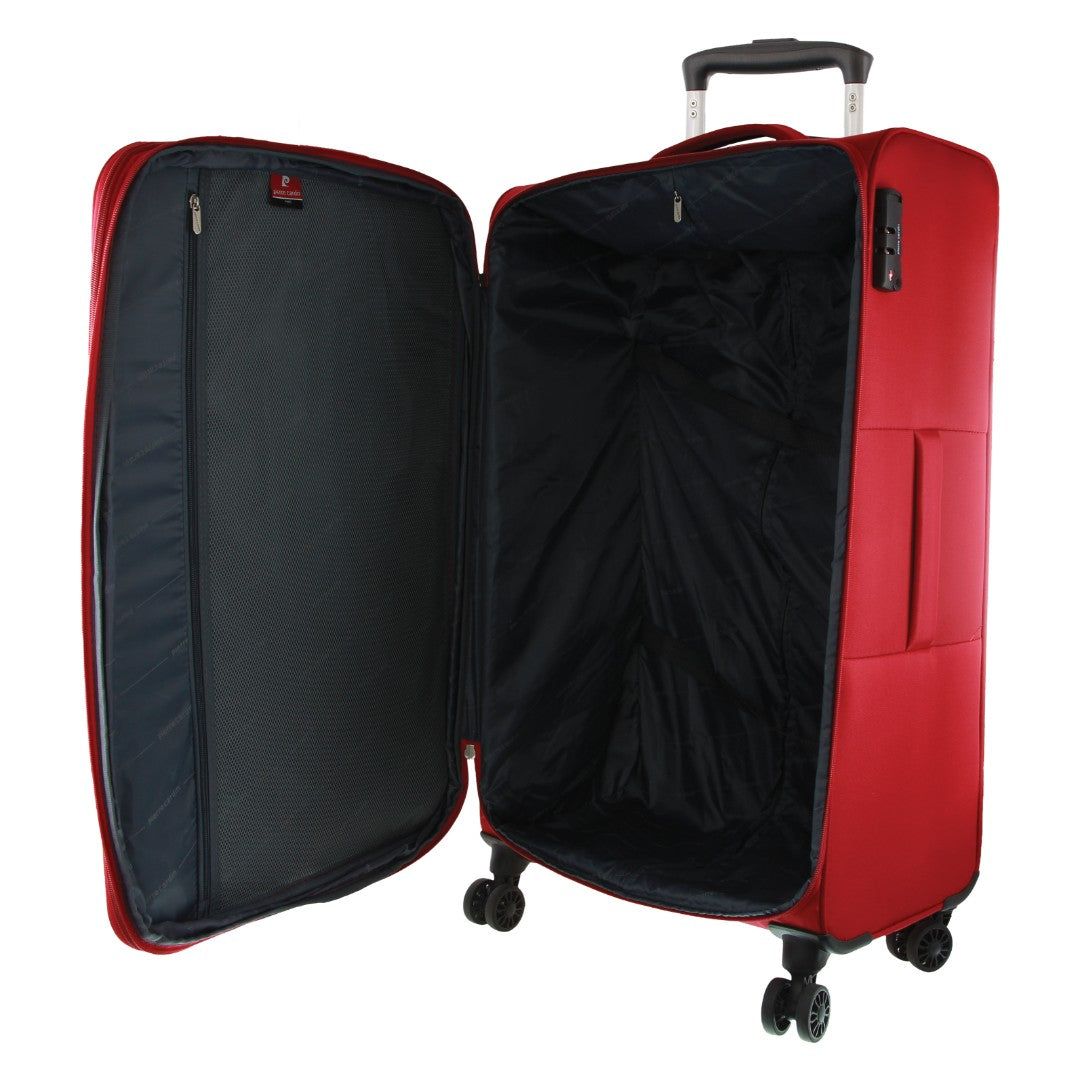 Pierre Cardin 76cm LARGE Soft Shell Suitcase Red | GBQHD9012