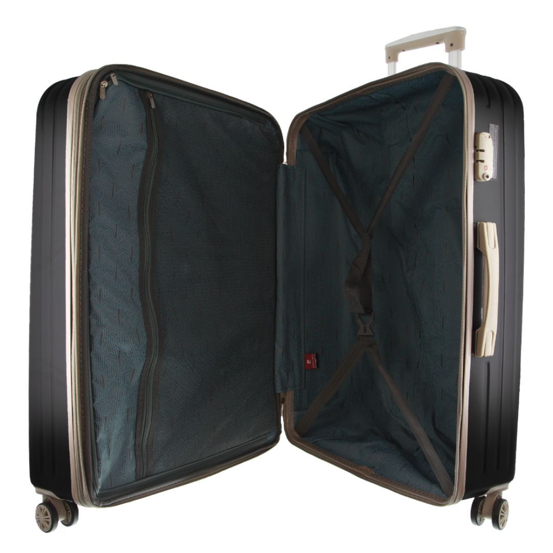 Pierre Cardin 80cm Large Hard-Shell Suitcase Black | VPFBQ0953