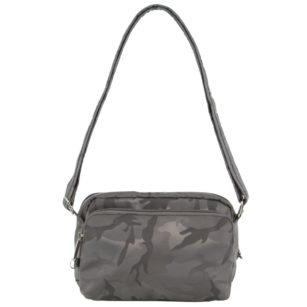 Pierre Cardin Anti-Theft Cross Body Bag Grey / Camo | GQCNJ5780