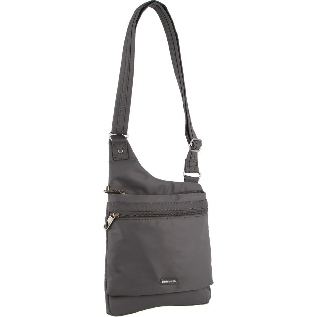 Pierre Cardin Anti-Theft Cross Body Bag Grey | ENMLD7591