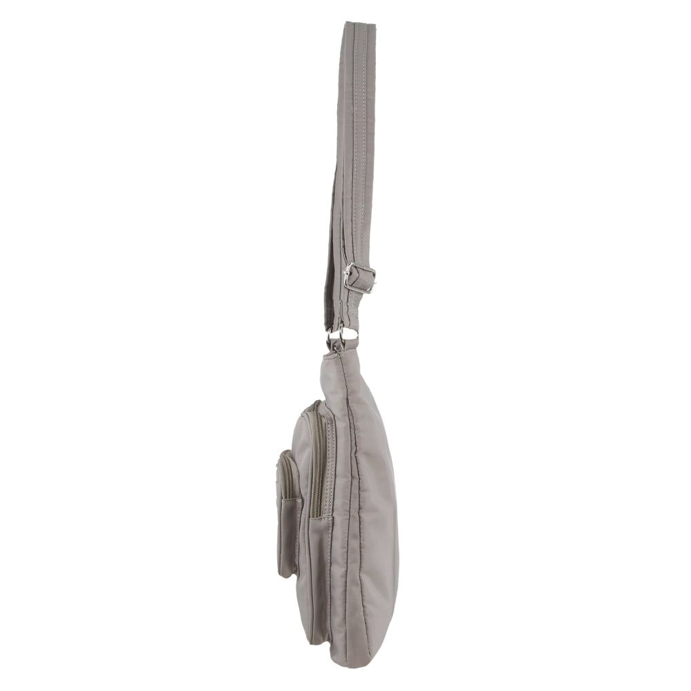 Pierre Cardin Anti-Theft Cross Body Bag Grey Brown | CYDPO8540