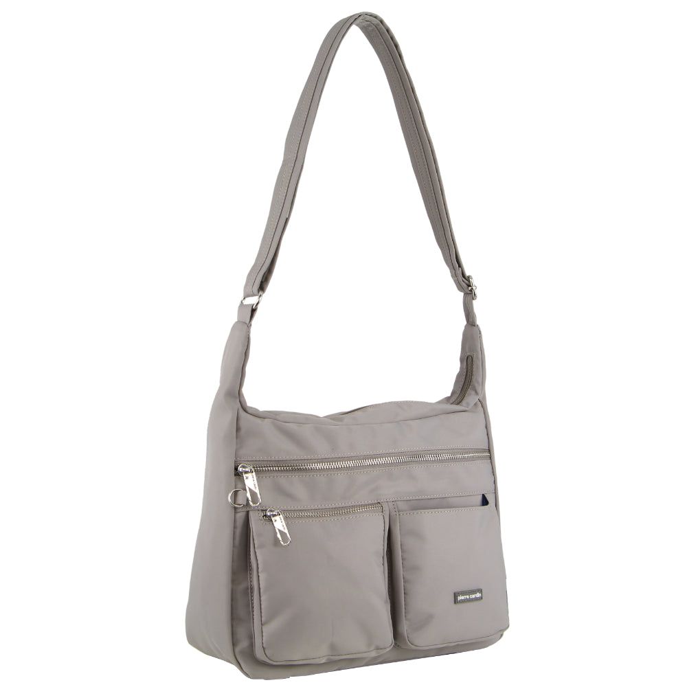 Pierre Cardin Anti-Theft Cross Body Bag Grey Brown | UPCJK7692