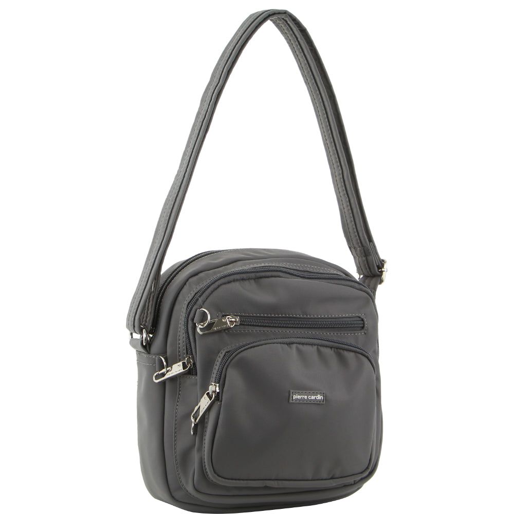 Pierre Cardin Anti-Theft Cross Body Bag Grey | JYETD9357