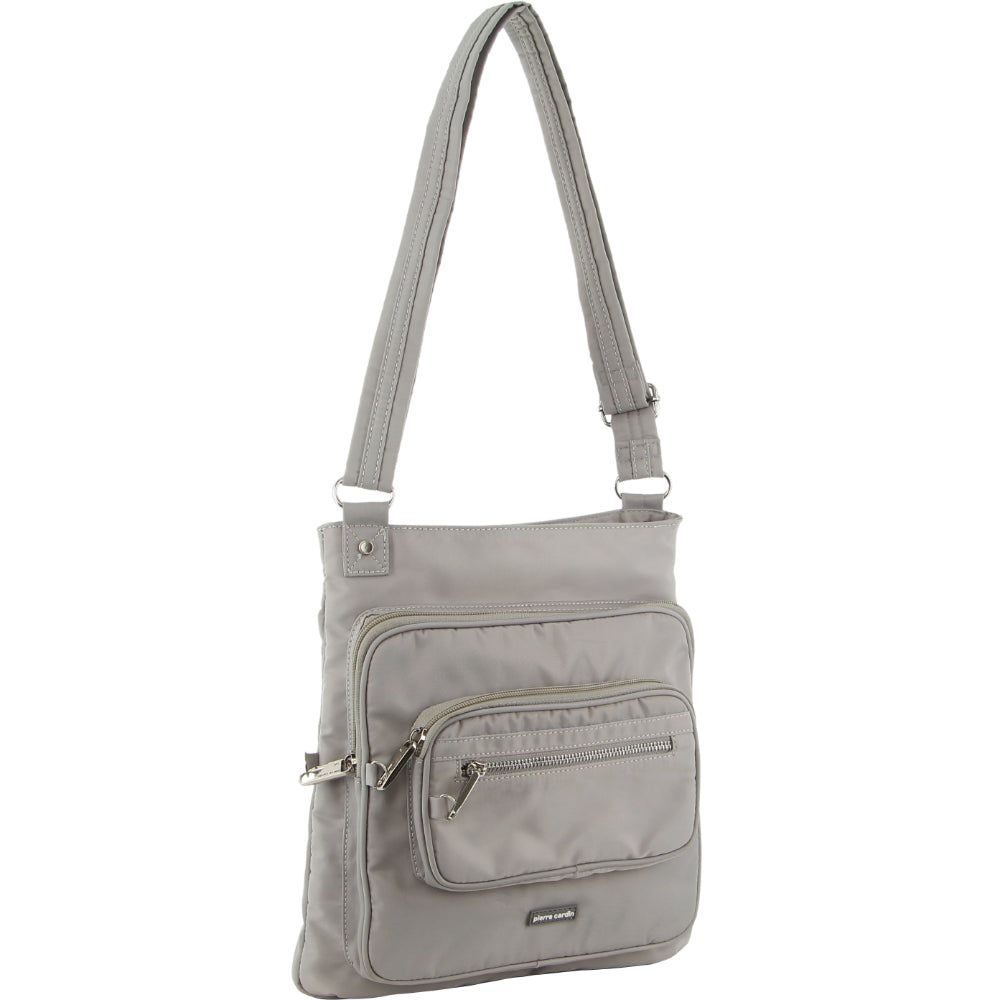 Pierre Cardin Anti-Theft Cross Body Bag Grey Brown | JNFXH5684