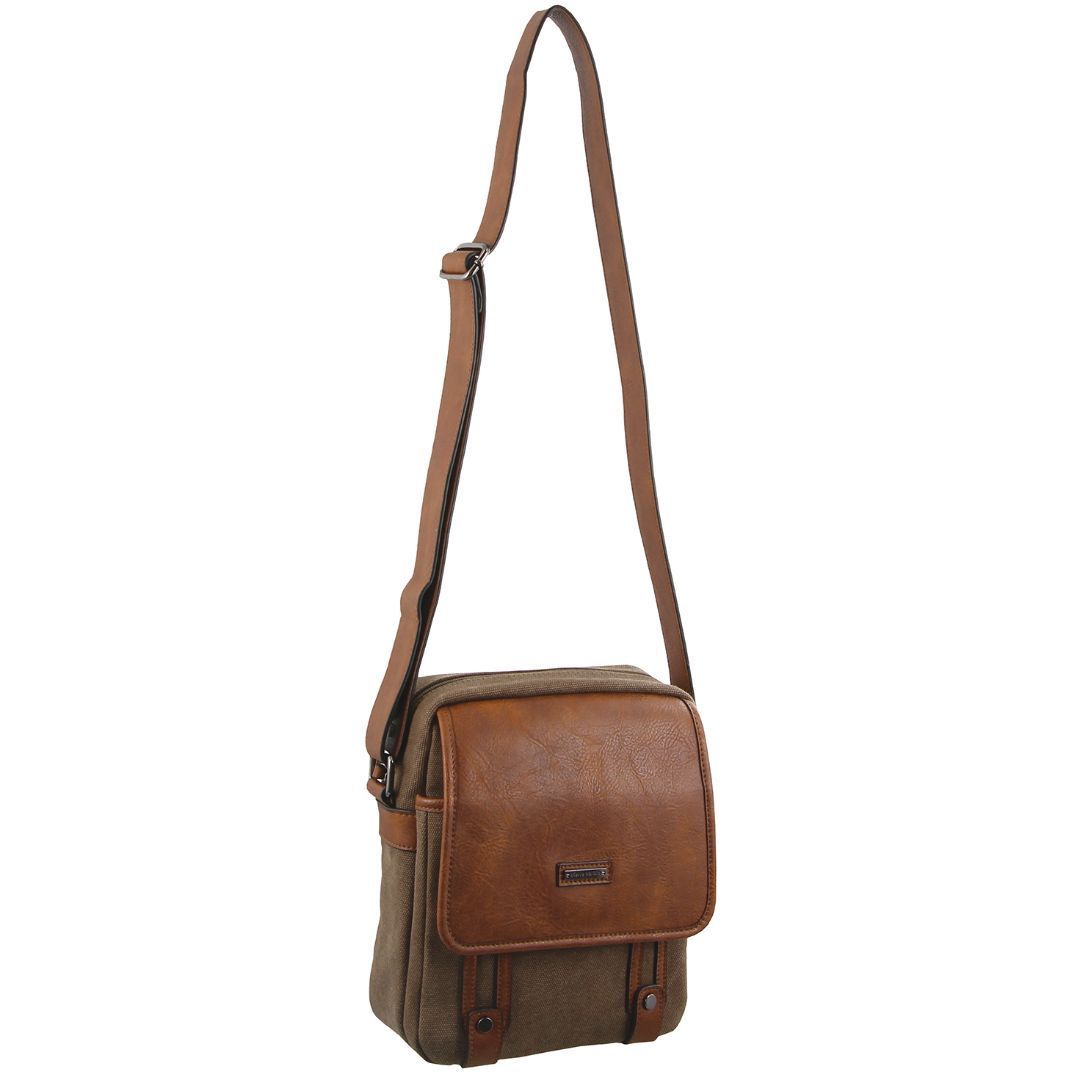 Pierre Cardin Canvas Cross Body Bag Brown | AJWIH1370