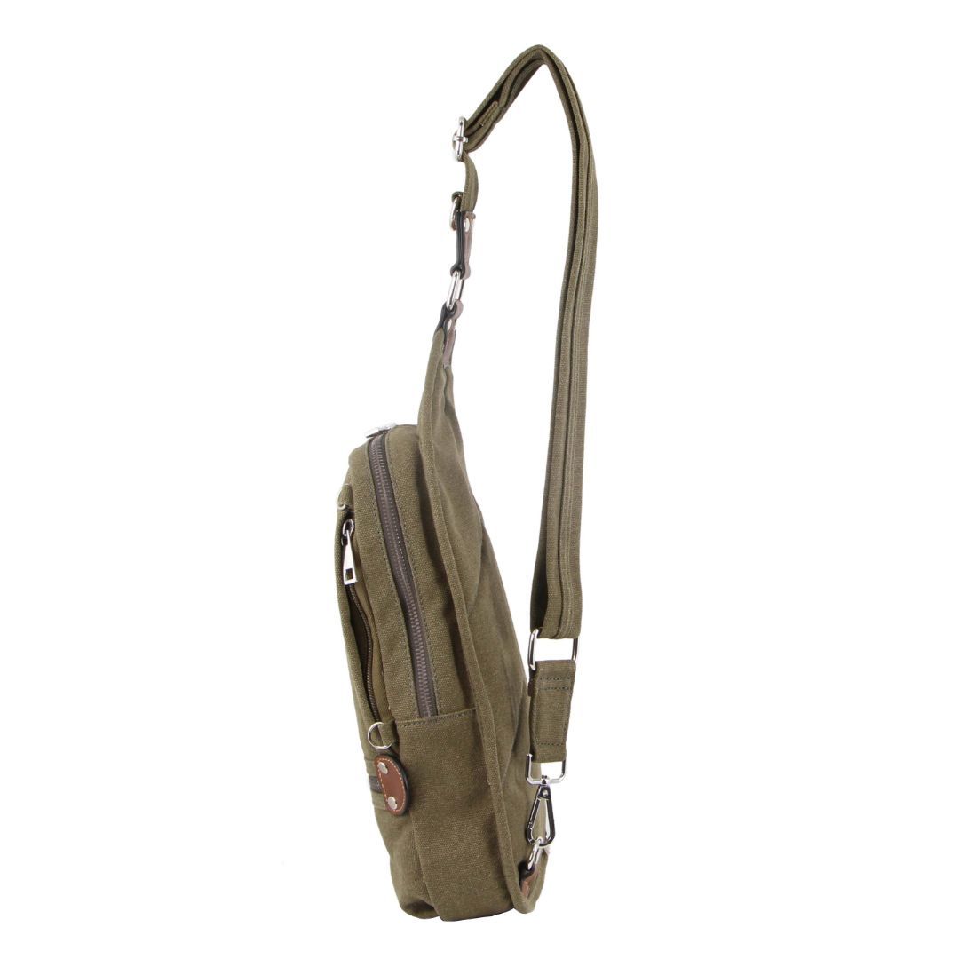 Pierre Cardin Canvas Cross Body Bag Brown | RFXHI5607