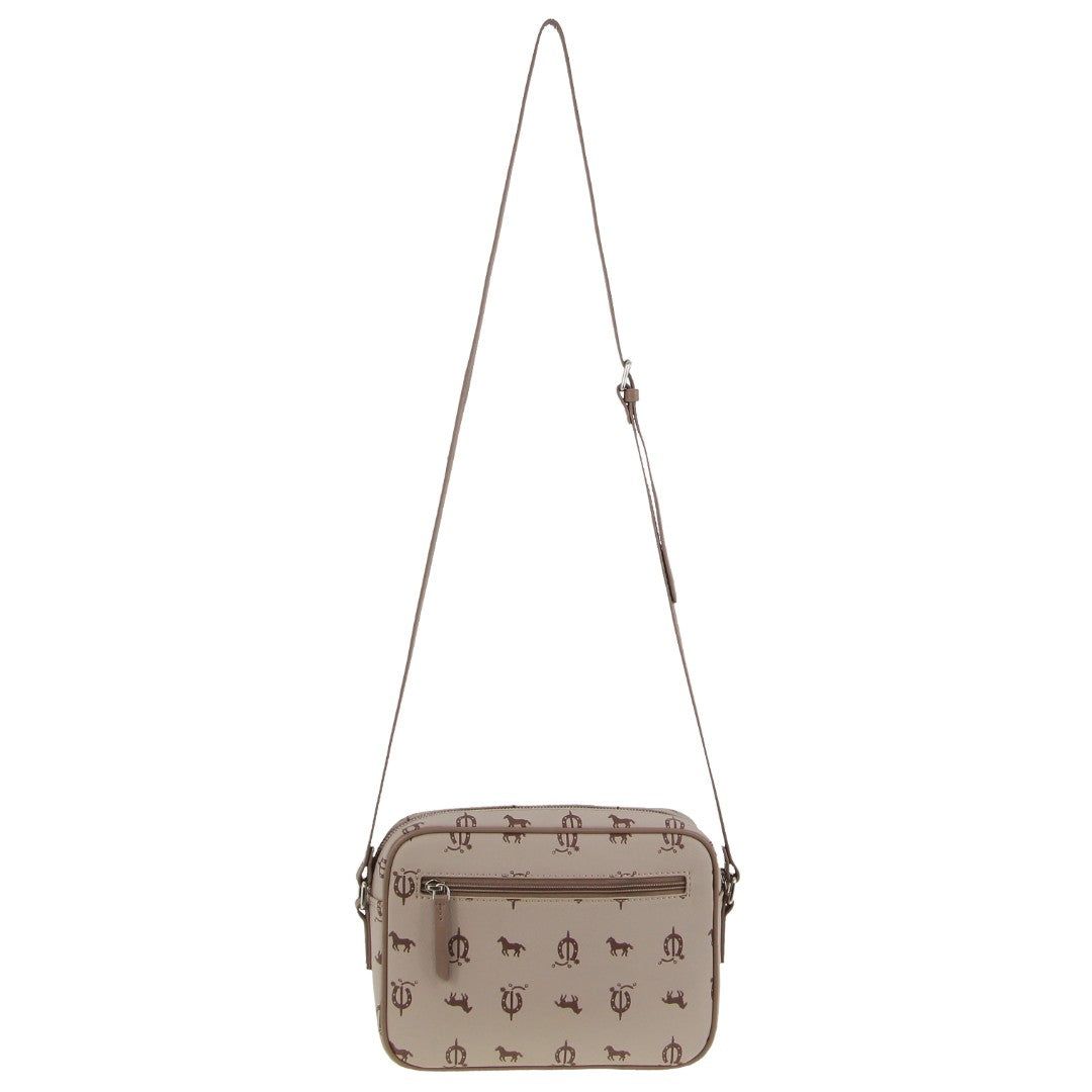 Pierre Cardin Canvas Leather Trim Square Cross-body Bag Beige | JQGXY9620