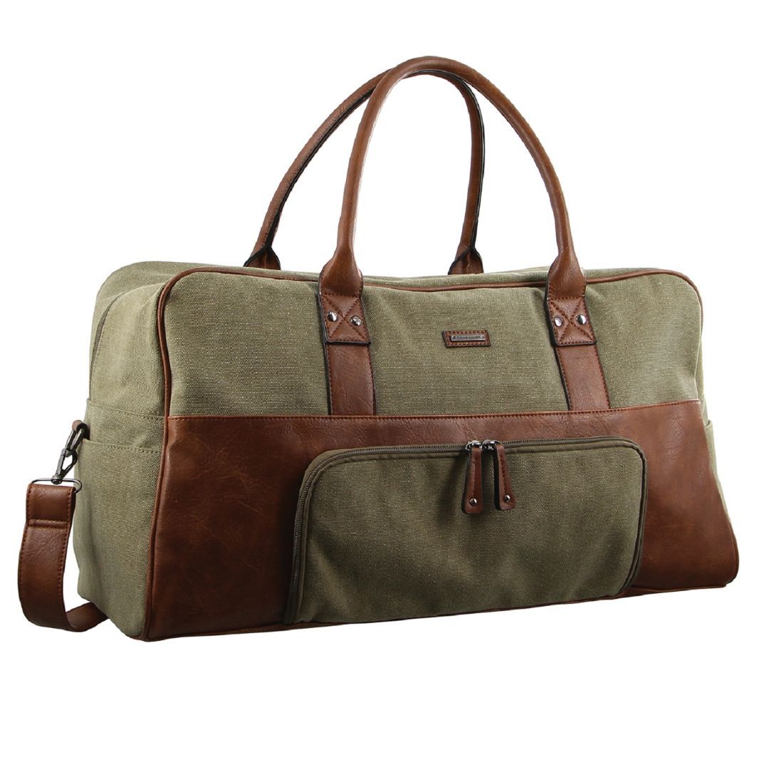 Pierre Cardin Canvas Overnight Bag Brown | HOCTD2981