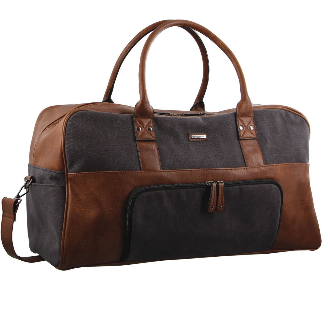 Pierre Cardin Canvas Overnight Bag Brown | MLUWV8269