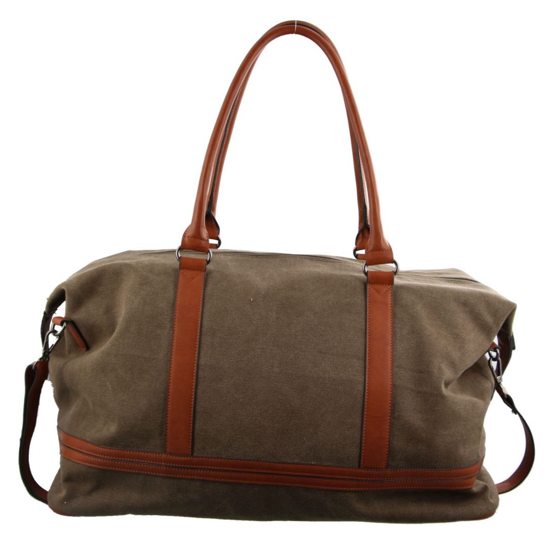 Pierre Cardin Canvas Overnight Bag Brown | KYOND2603