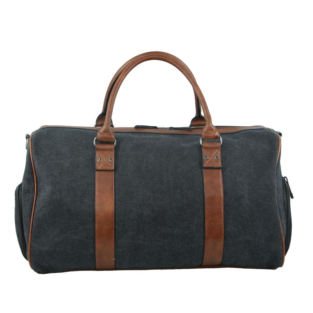 Pierre Cardin Canvas Overnight Duffle Bag Black | XVGUJ1709