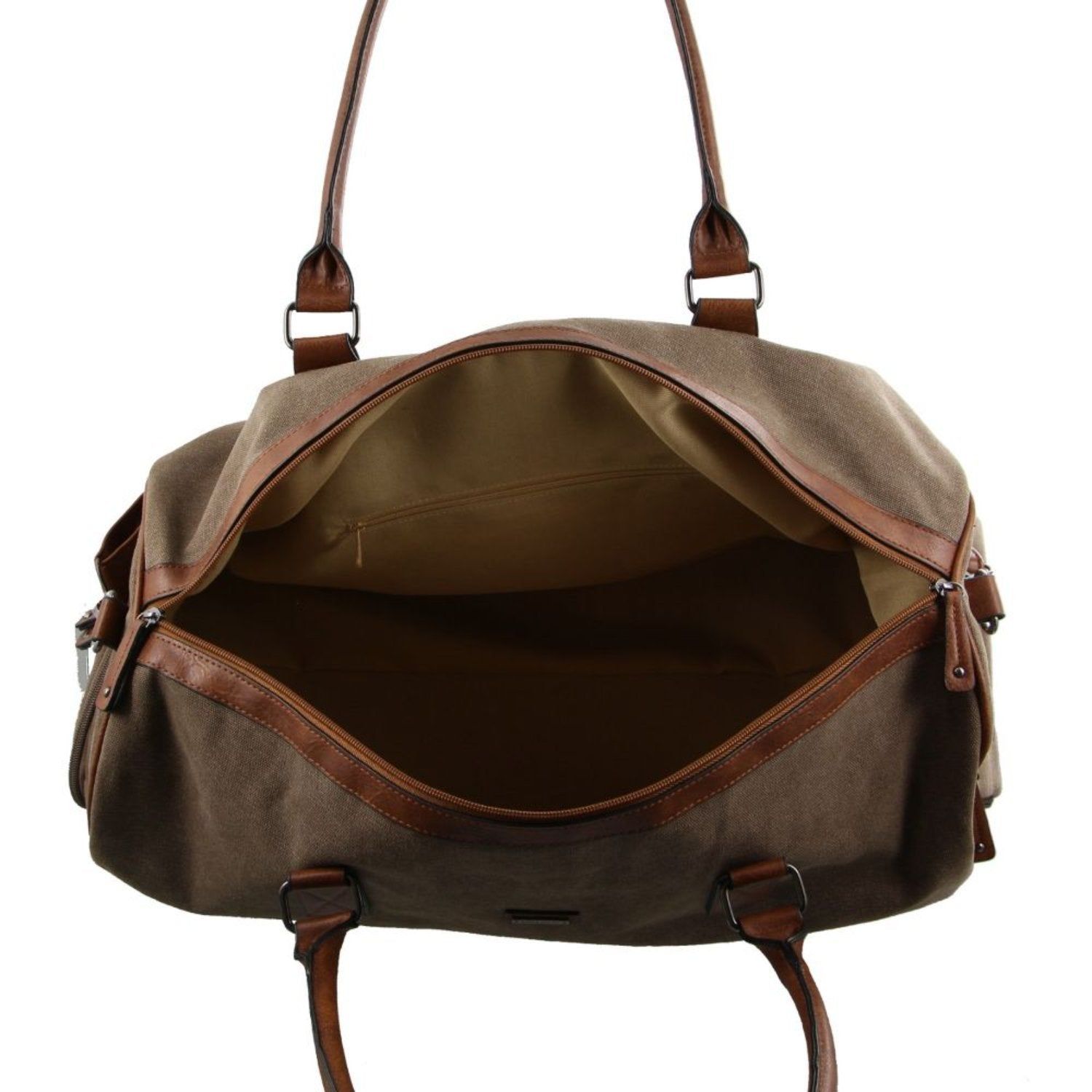 Pierre Cardin Canvas Overnight Duffle Bag Brown | XMENT6573