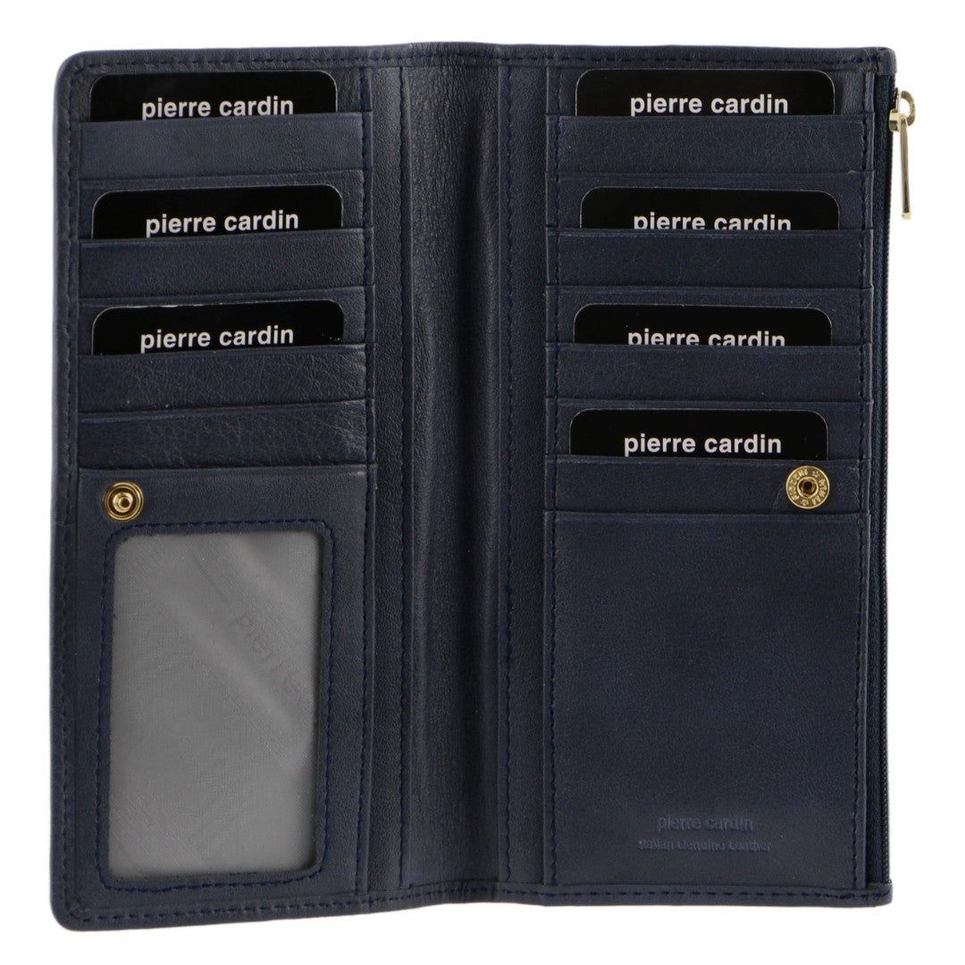 Pierre Cardin Genuine Leather Bi-Fold Wallet Navy | UKOZX2430