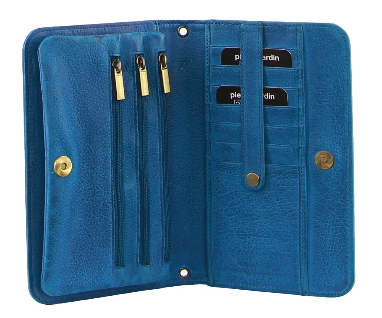 Pierre Cardin Genuine Leather Clutch Wallet Bag Light Turquoise | GPYZH9206