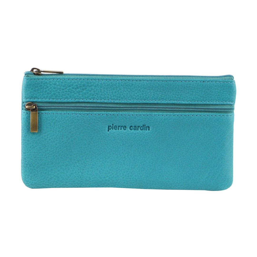 Pierre Cardin Genuine Leather Coin Purse Turquoise | ZLKBU8521