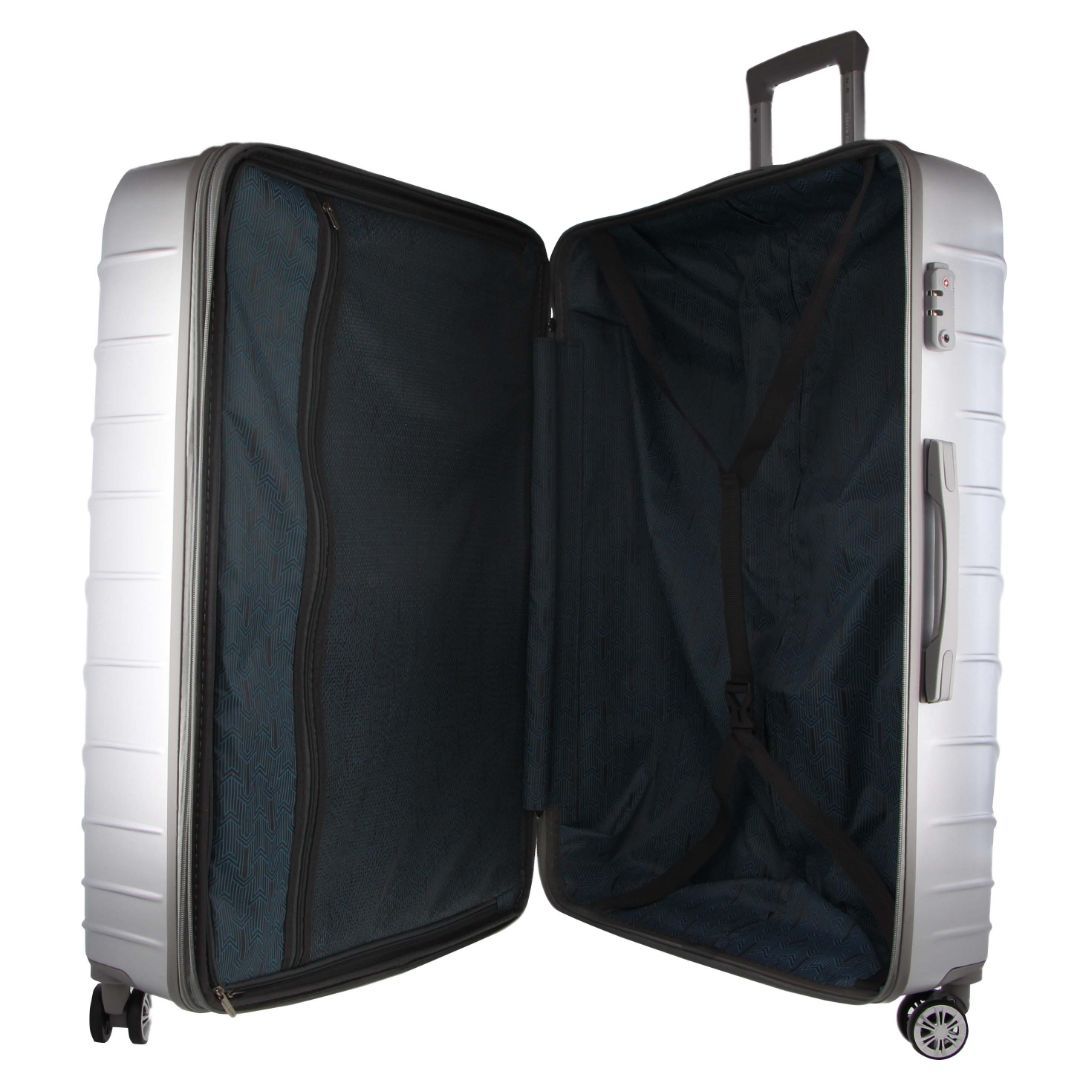 Pierre Cardin Hard Shell 3-Piece Luggage Set Silver | YBPFD0872