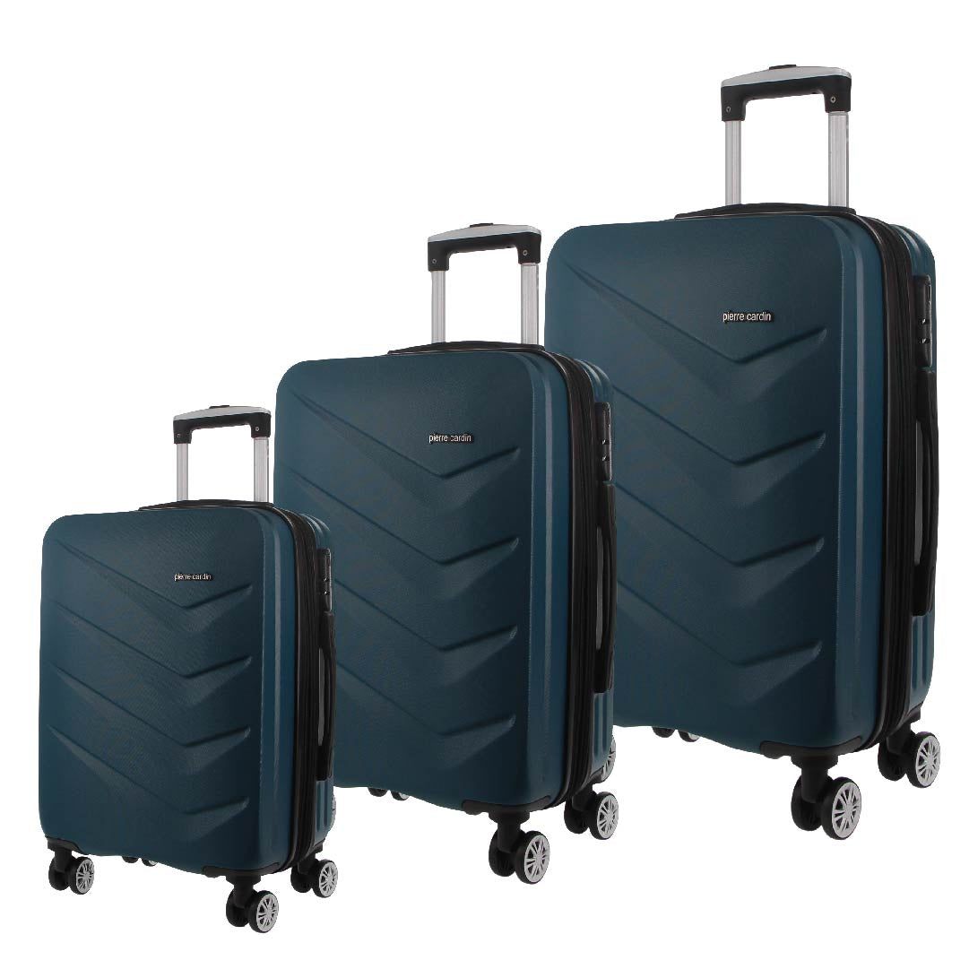 Pierre Cardin Hard Shell 3-Piece Luggage Set Turquoise | XTGWK0913