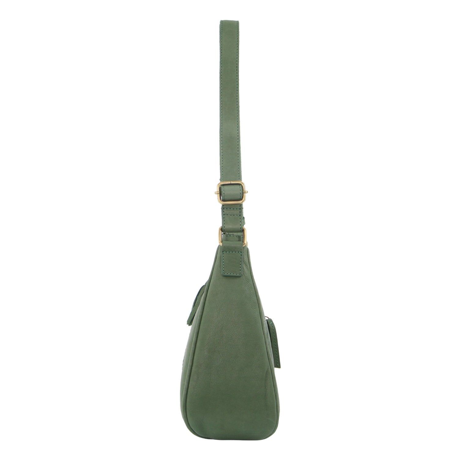 Pierre Cardin Herringbone Embossed Leather Tassle Crossbody Bag Green | CGOIA3459