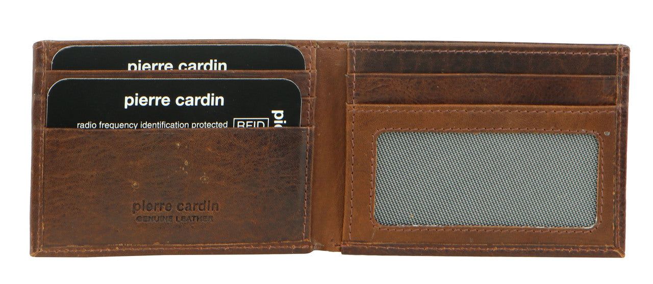 Pierre Cardin Italian Leather Bi-Fold Wallet Black | VEODT0134