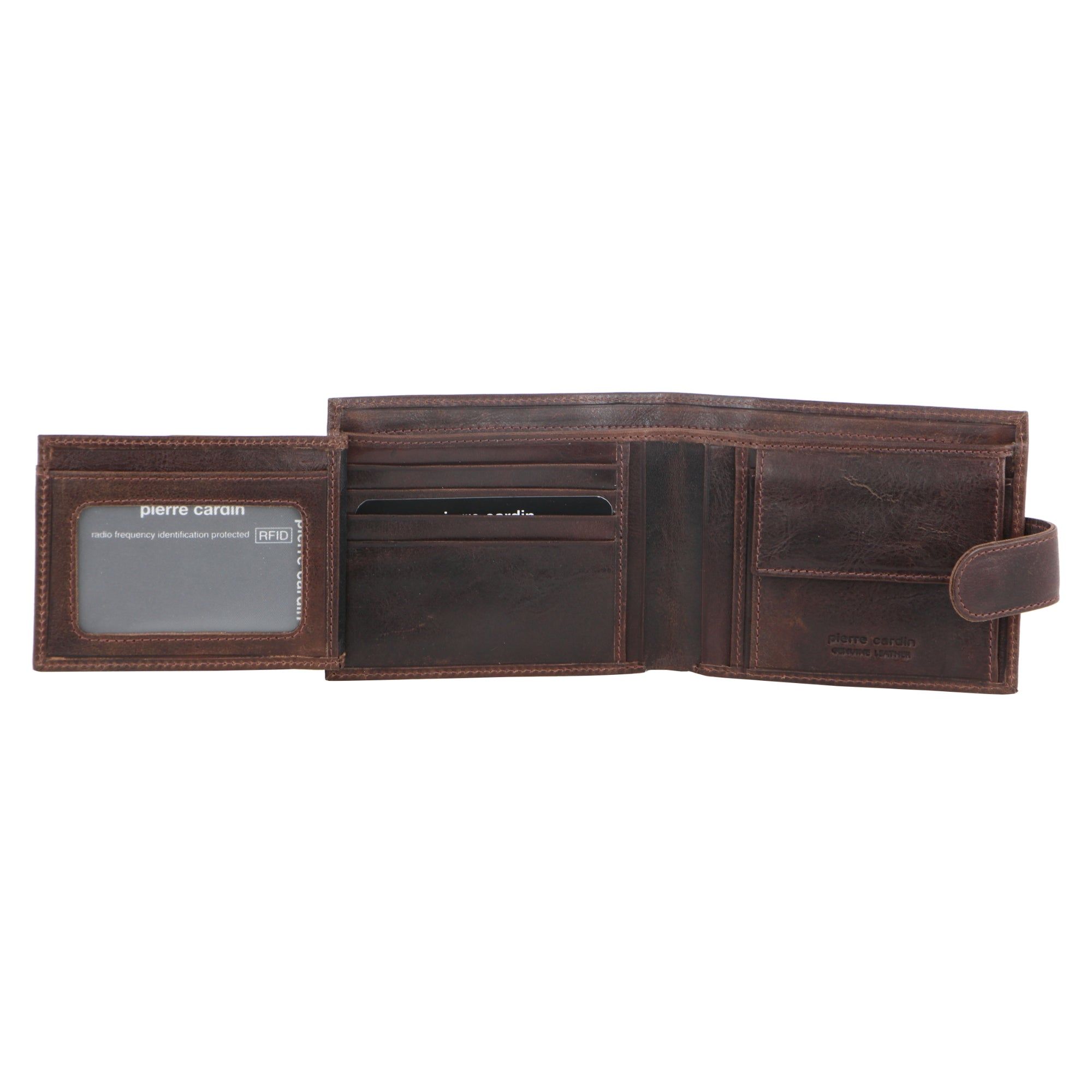 Pierre Cardin Italian Leather Tab Wallet Chocolate | SCIUW3108