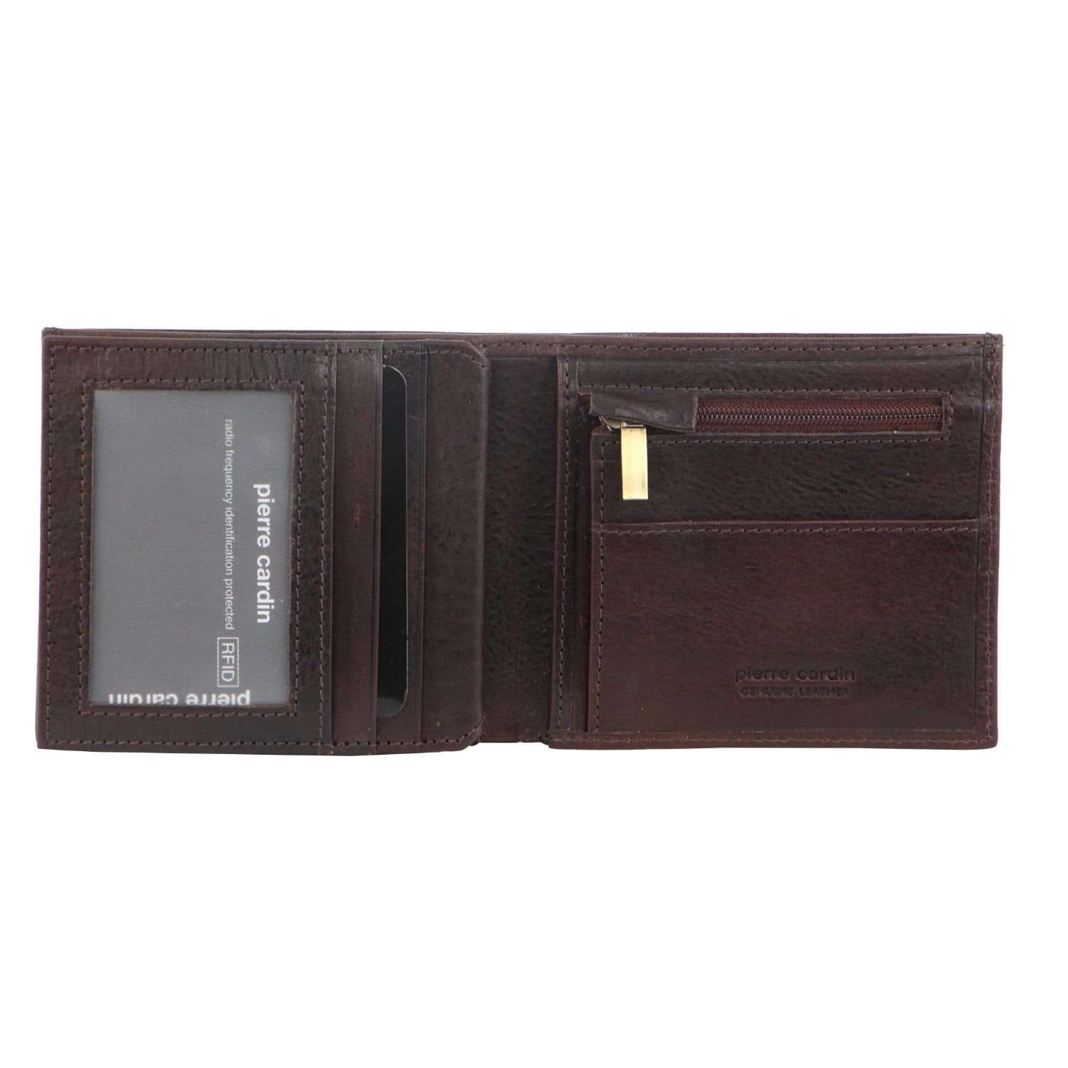 Pierre Cardin Italian Leather Tri-Fold Wallet Chocolate | UMFER5026