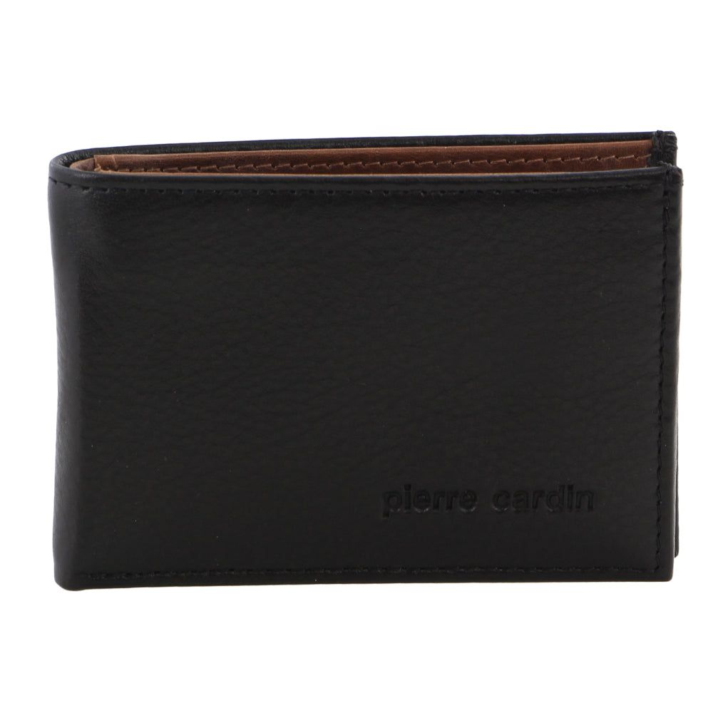 Pierre Cardin Italian Leather Two Tone Wallet Card Holder Black / Brown | WNJFY4978