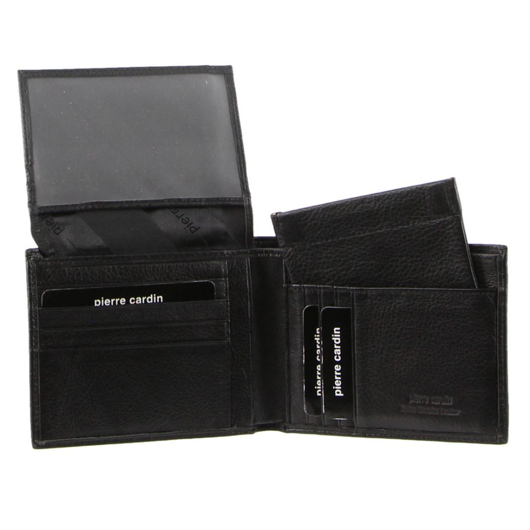 Pierre Cardin Italian Leather Wallet Card Holder Black | UIPXT3017