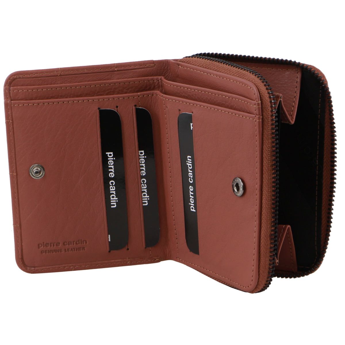 Pierre Cardin Italian Pleated Leather Press Stud Wallet Rose | SPGCM5120