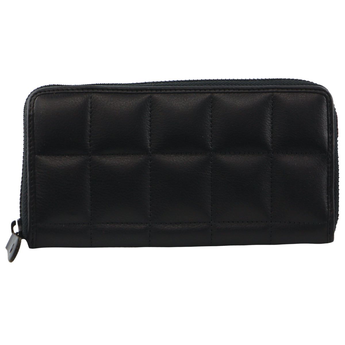 Pierre Cardin Italian Pleated Leather Zip Wallet Black | CTHUB2947