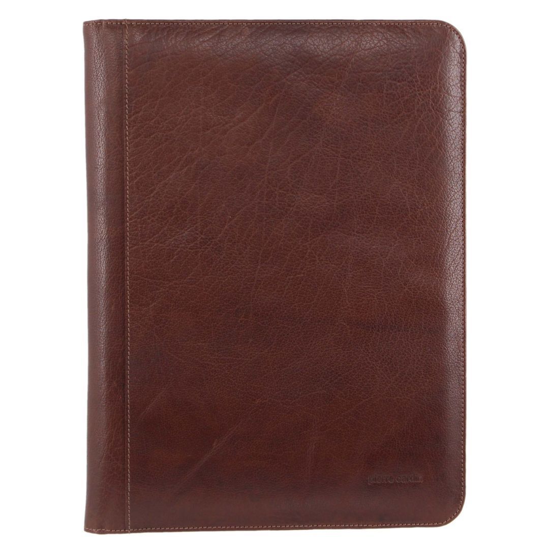 Pierre Cardin Italian Structured Leather Business Compendium Brown | YZCOG1825