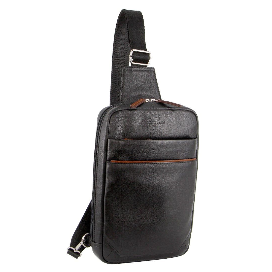 Pierre Cardin Leather 3-Way Sling Bag Black | BILGS1207